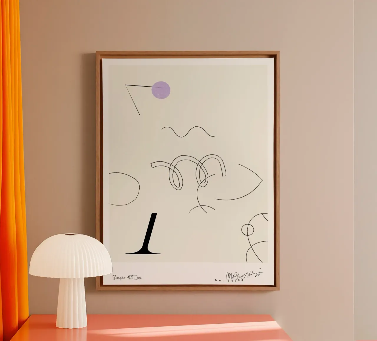 Simple Art Line No 62 tela con Cornice a cassetta da treechild