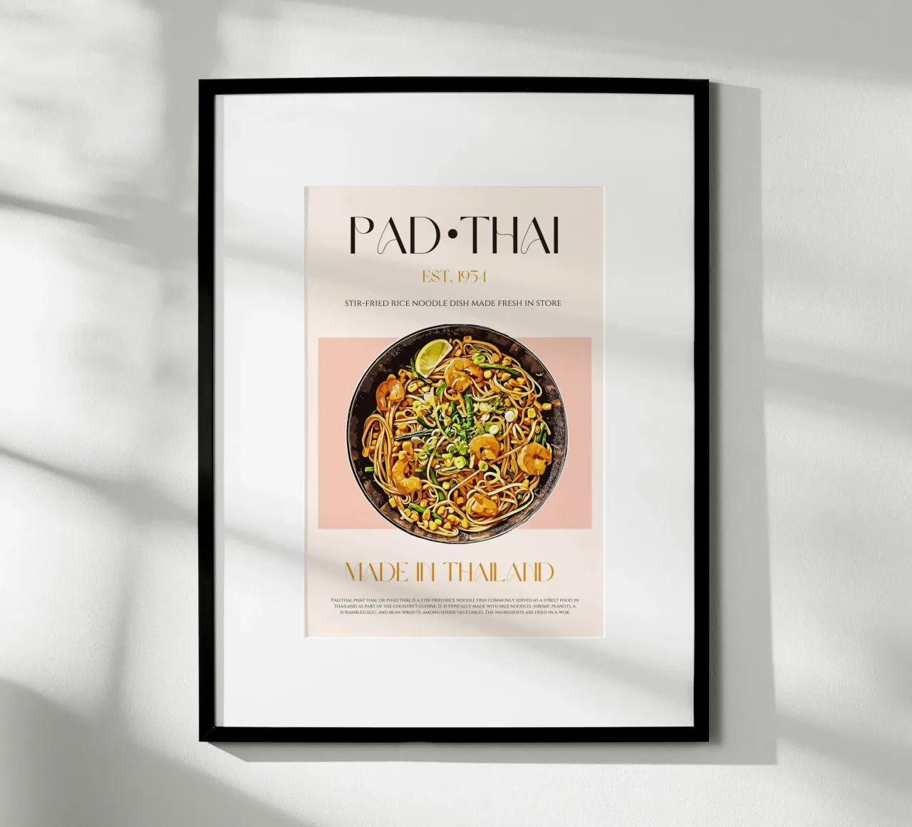 Stampa Pad Thai poster con telaio in alluminio da KOKRPrints