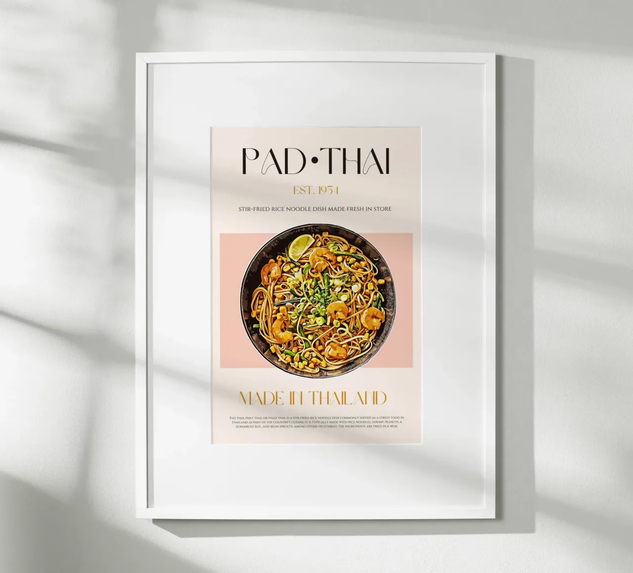 Stampa Pad Thai poster con telaio in alluminio da KOKRPrints