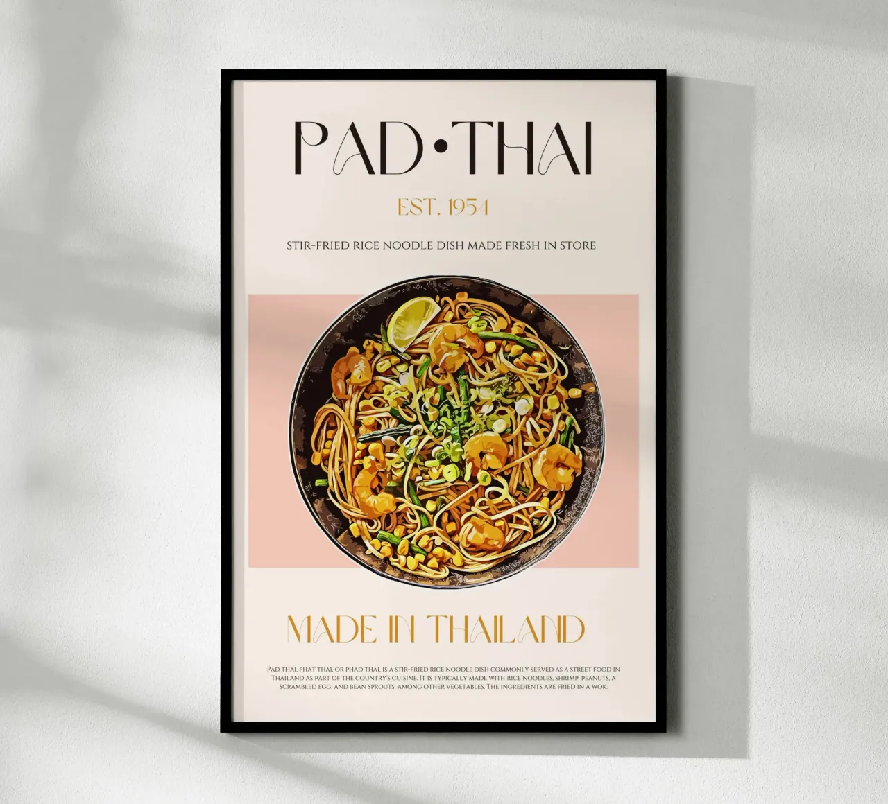 Stampa Pad Thai poster con telaio in alluminio da KOKRPrints