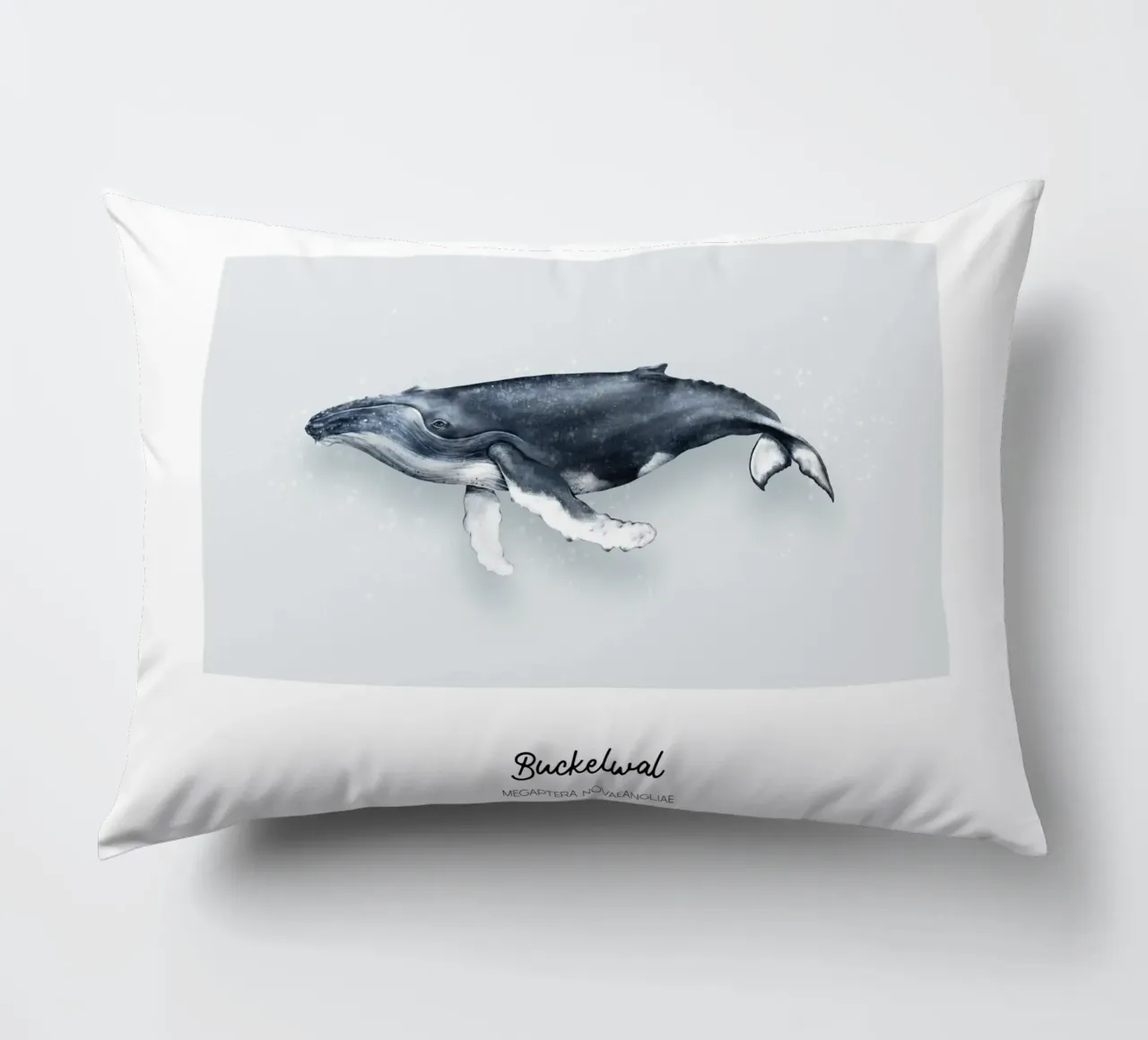 Balena gobba - Illustrazione di balene e delfini cuscino da Moonlit Illustrations