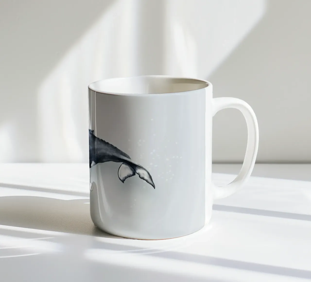 Balena gobba - Illustrazione di balene e delfini tazza in ceramica da Moonlit Illustrations