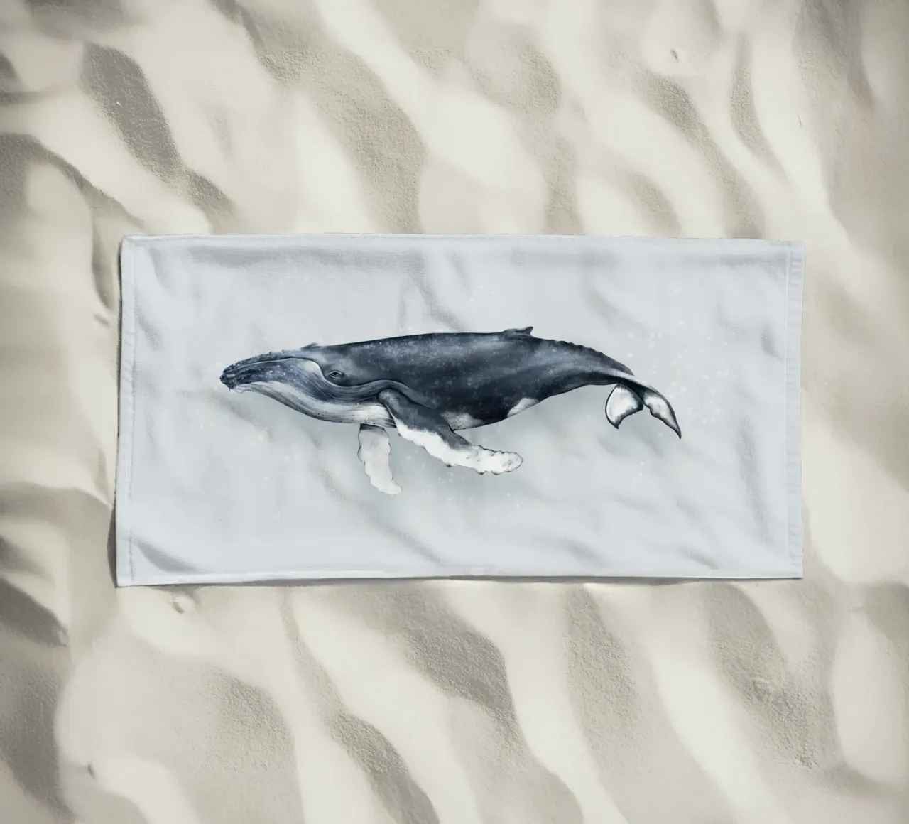 Balena gobba - Illustrazione di balene e delfini telo mare da Moonlit Illustrations