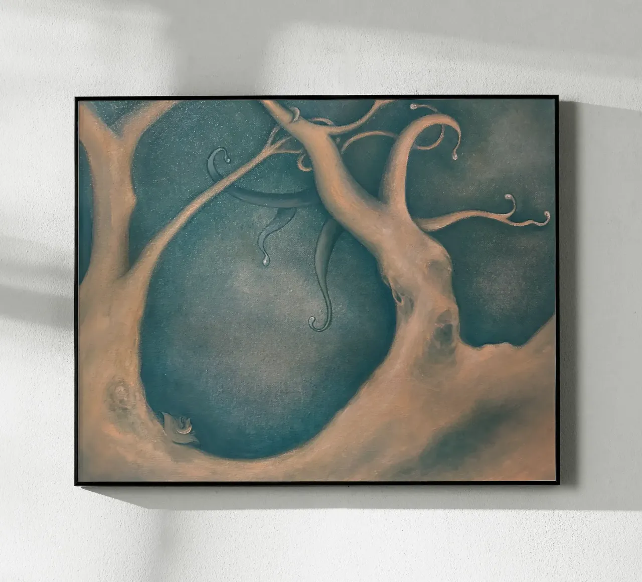 Arbres en hiver, forêt de nuit acrylic glass by Cécile Jeanne