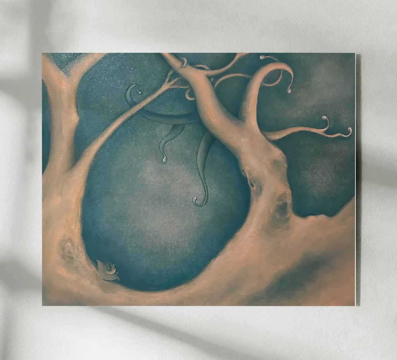 Arbres en hiver, forêt de nuit acrylic glass by Cécile Jeanne
