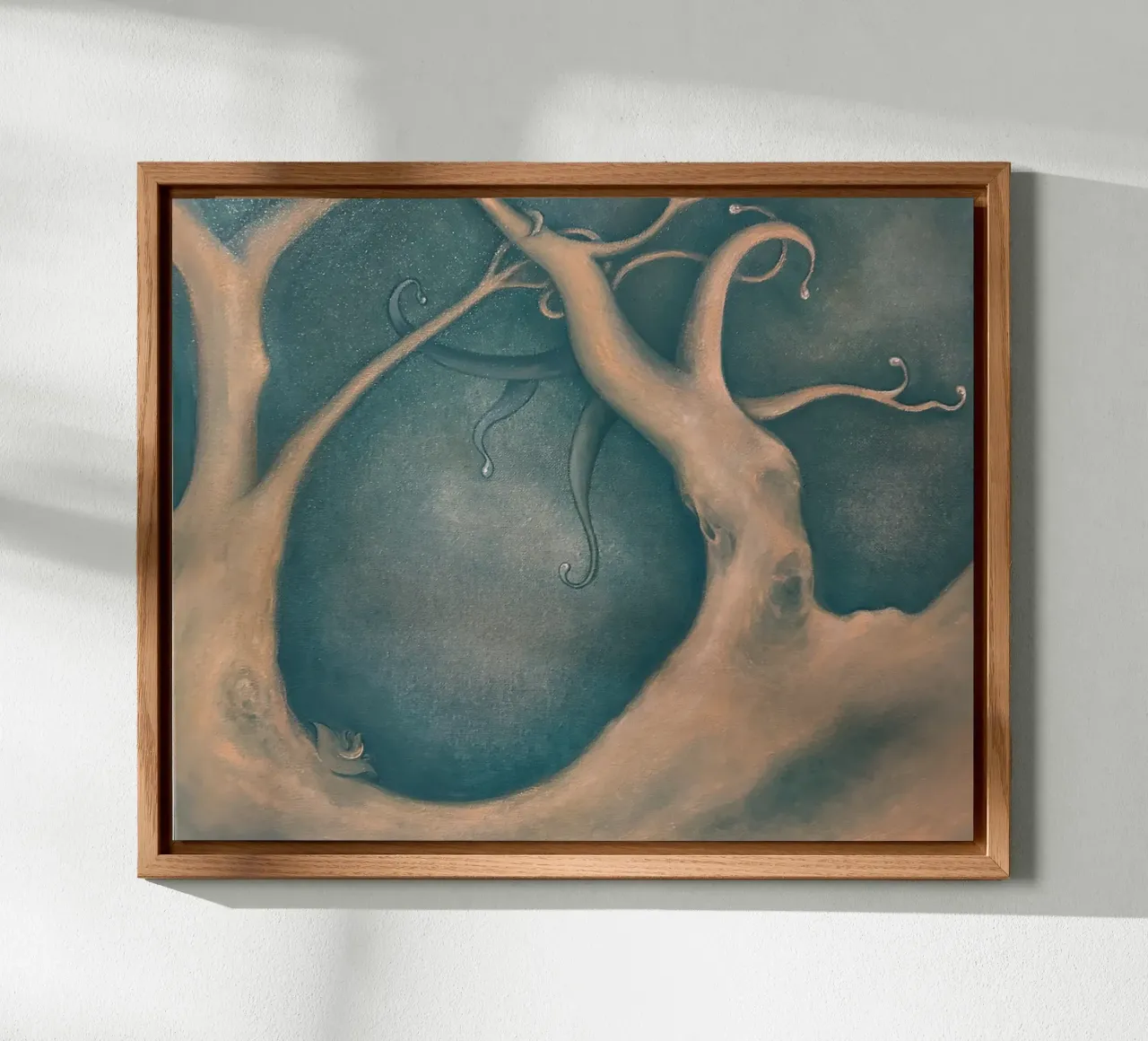 Arbres en hiver, forêt de nuit alu-dibond by Cécile Jeanne
