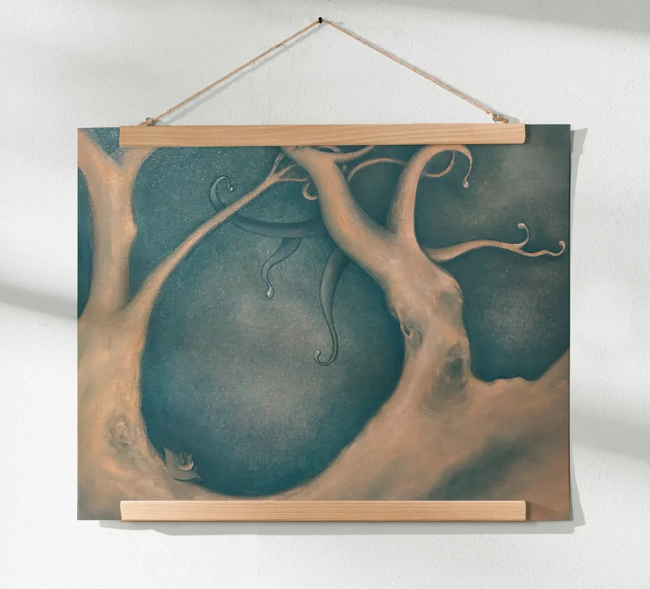 Arbres en hiver, forêt de nuit hahnemühle by Cécile Jeanne