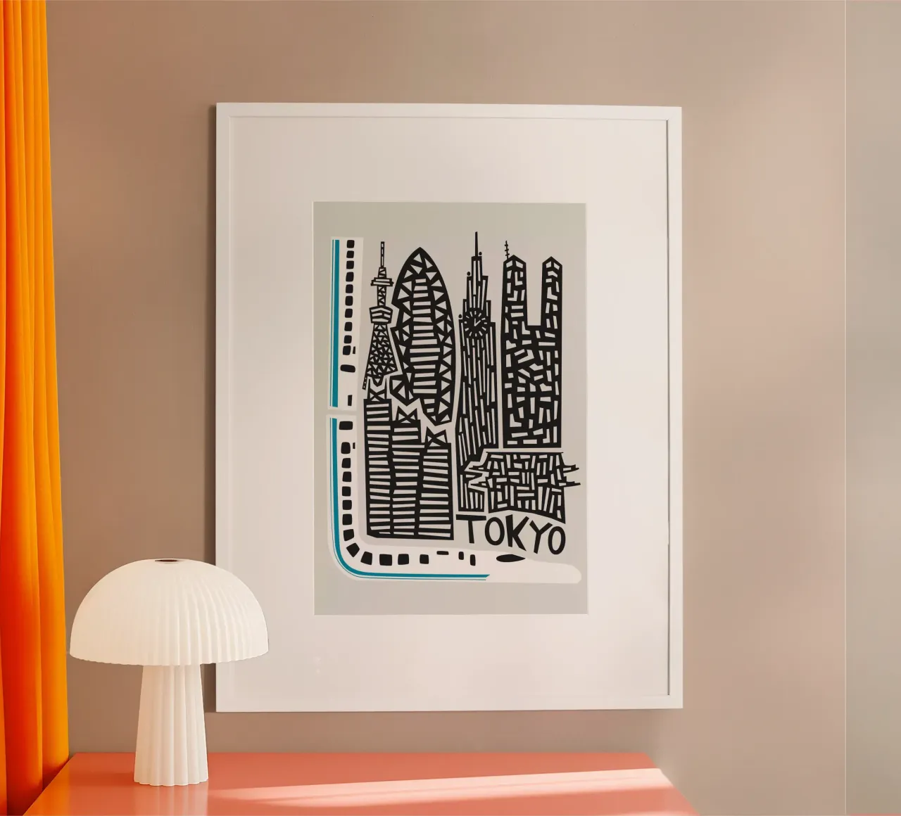 Tokyo Cityscape poster by Fox & Velvet