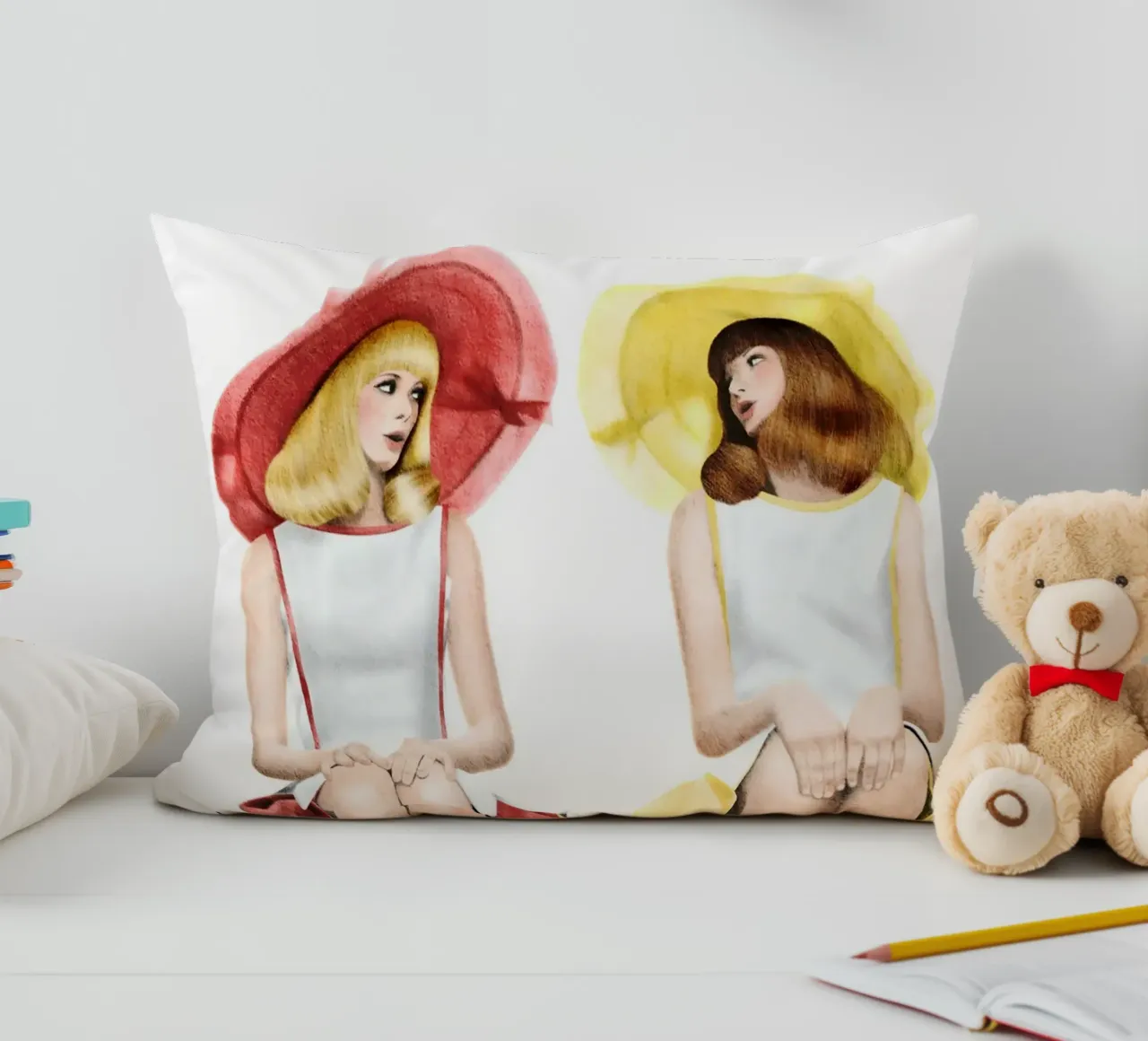 The Young Girls of Rochefort decorative cushion by heiyoum