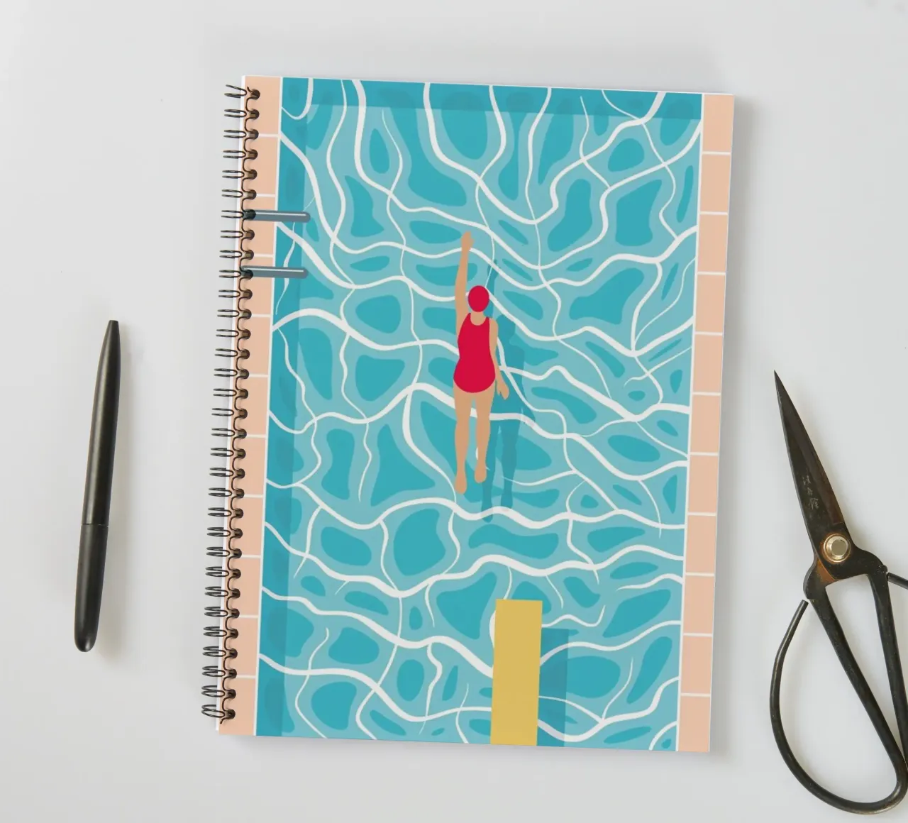 Pool spiral notebook by BLAEK Design Studio