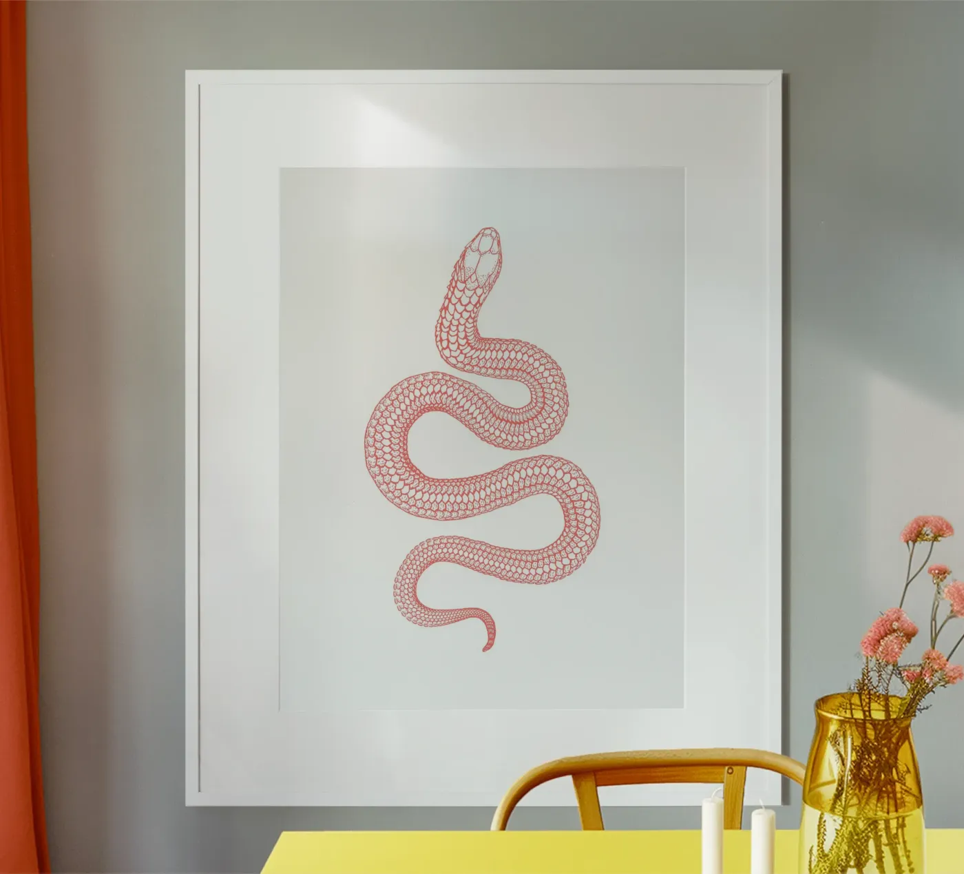 The snake pink poster da ramosashop