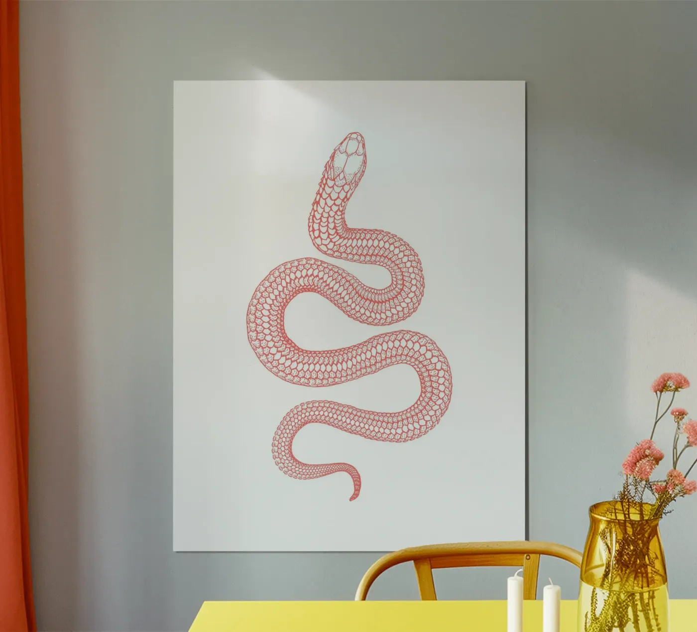 The snake pink poster da ramosashop