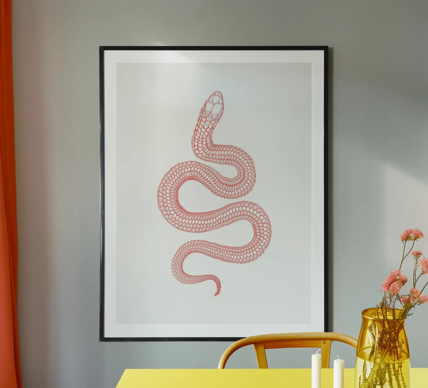 The snake pink poster da ramosashop