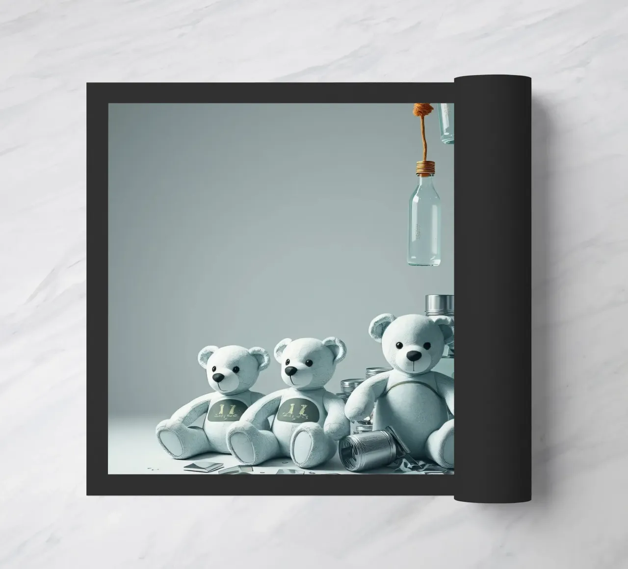 Vijf teddyberen in een speelse compositie deurmat van DesignDoodle