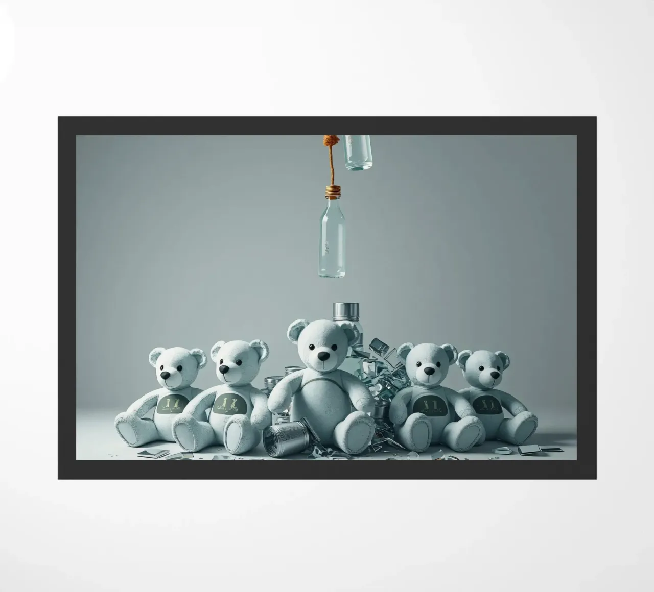Vijf teddyberen in een speelse compositie deurmat van DesignDoodle