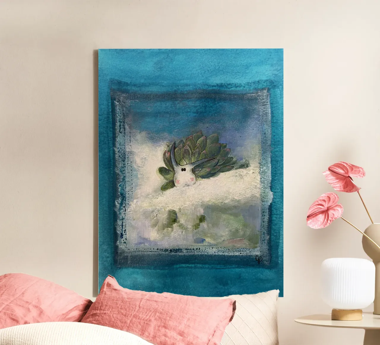 Mouton de mer canvas met Baklijst van Cécile Jeanne