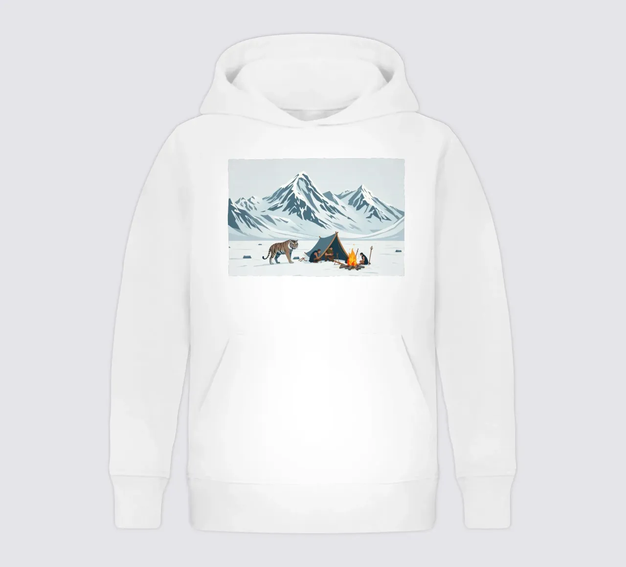 gruppo di esploratori in campeggio vicino a roaring fire montagne innevate felpa bambino con cappuccio da DesignDoodle
