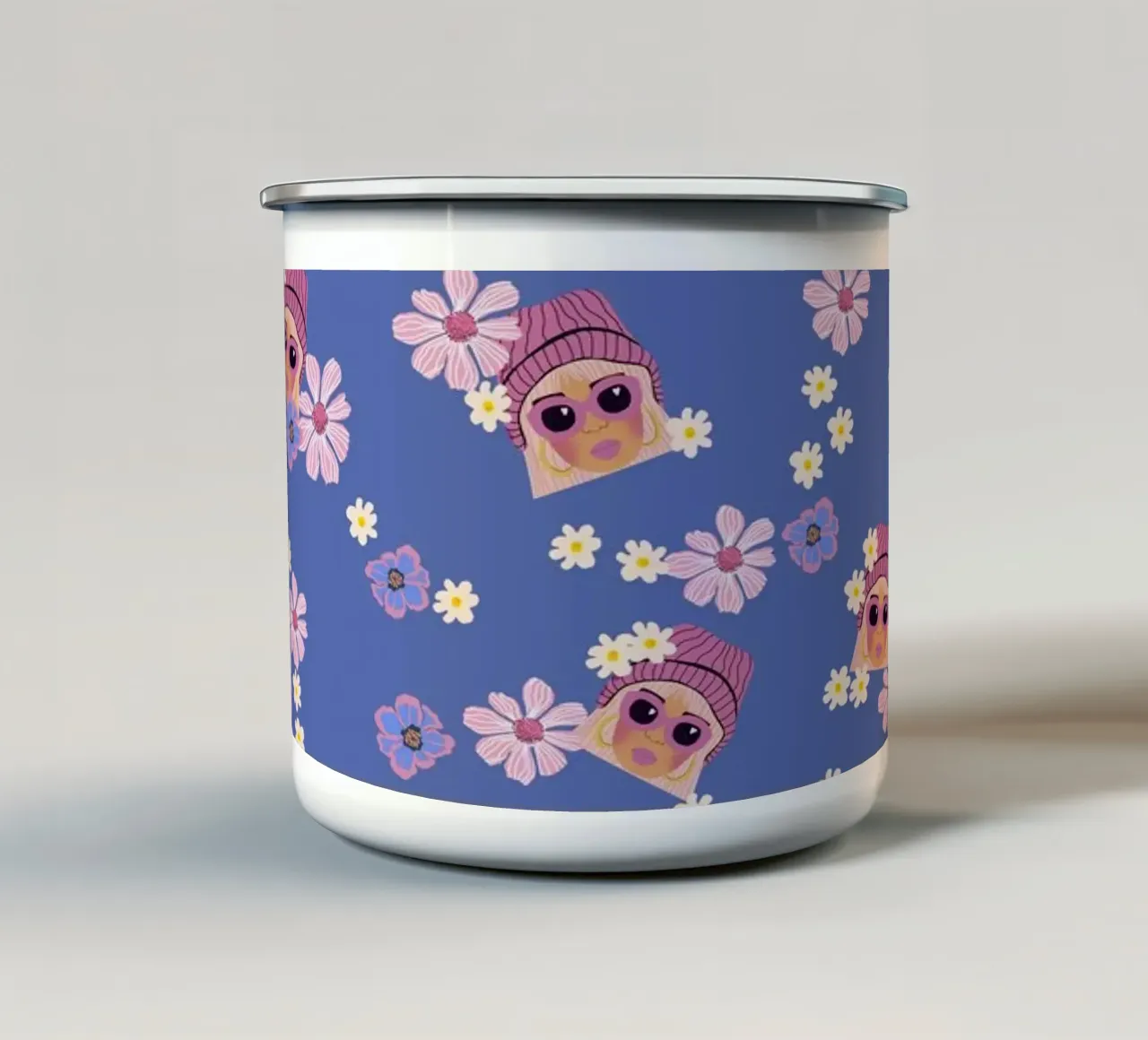 Cool Fashion Girl enamel mug by Illustration Raissa Oltmanns