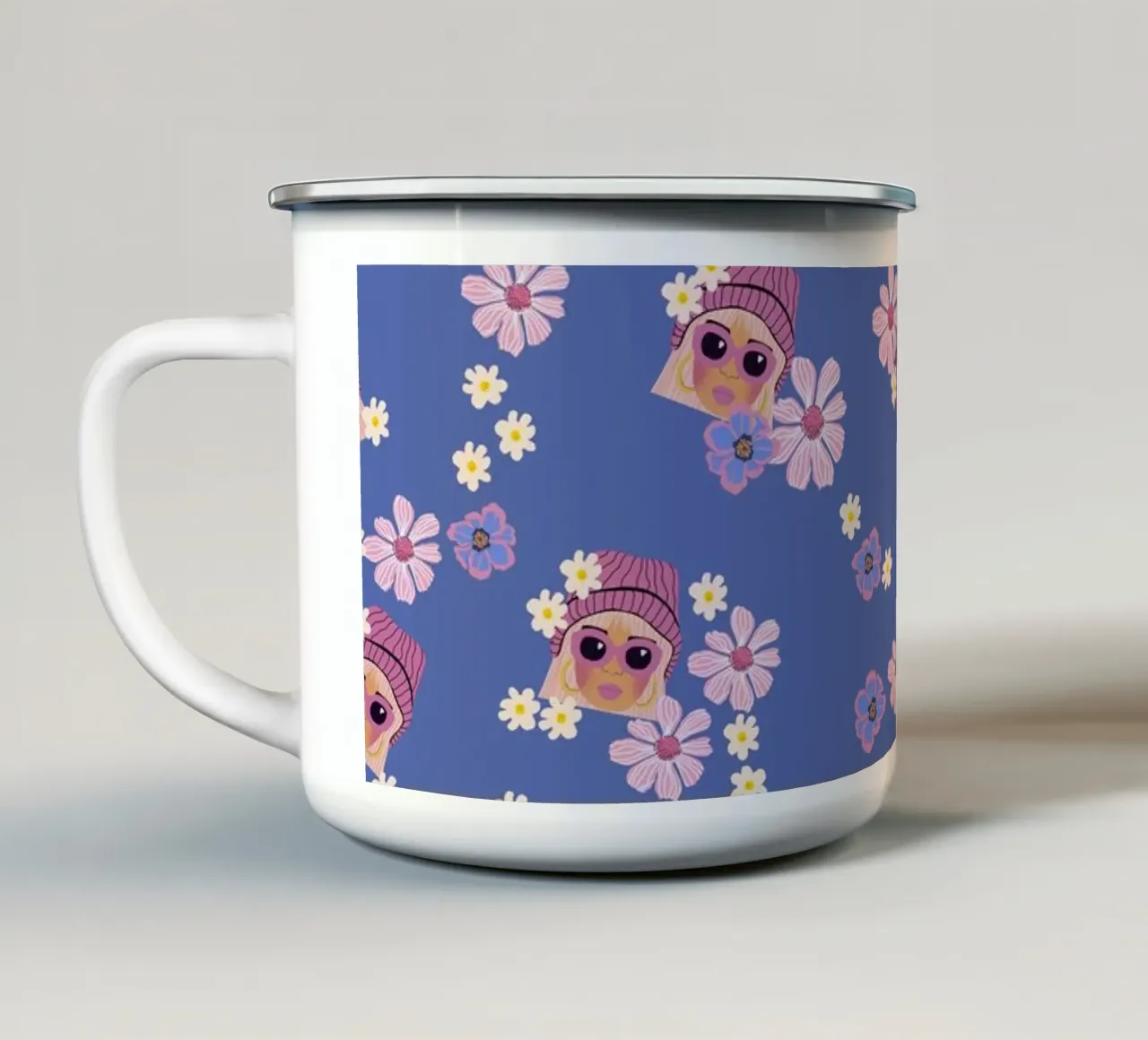 Cool Fashion Girl taza de esmalte de Illustration Raissa Oltmanns