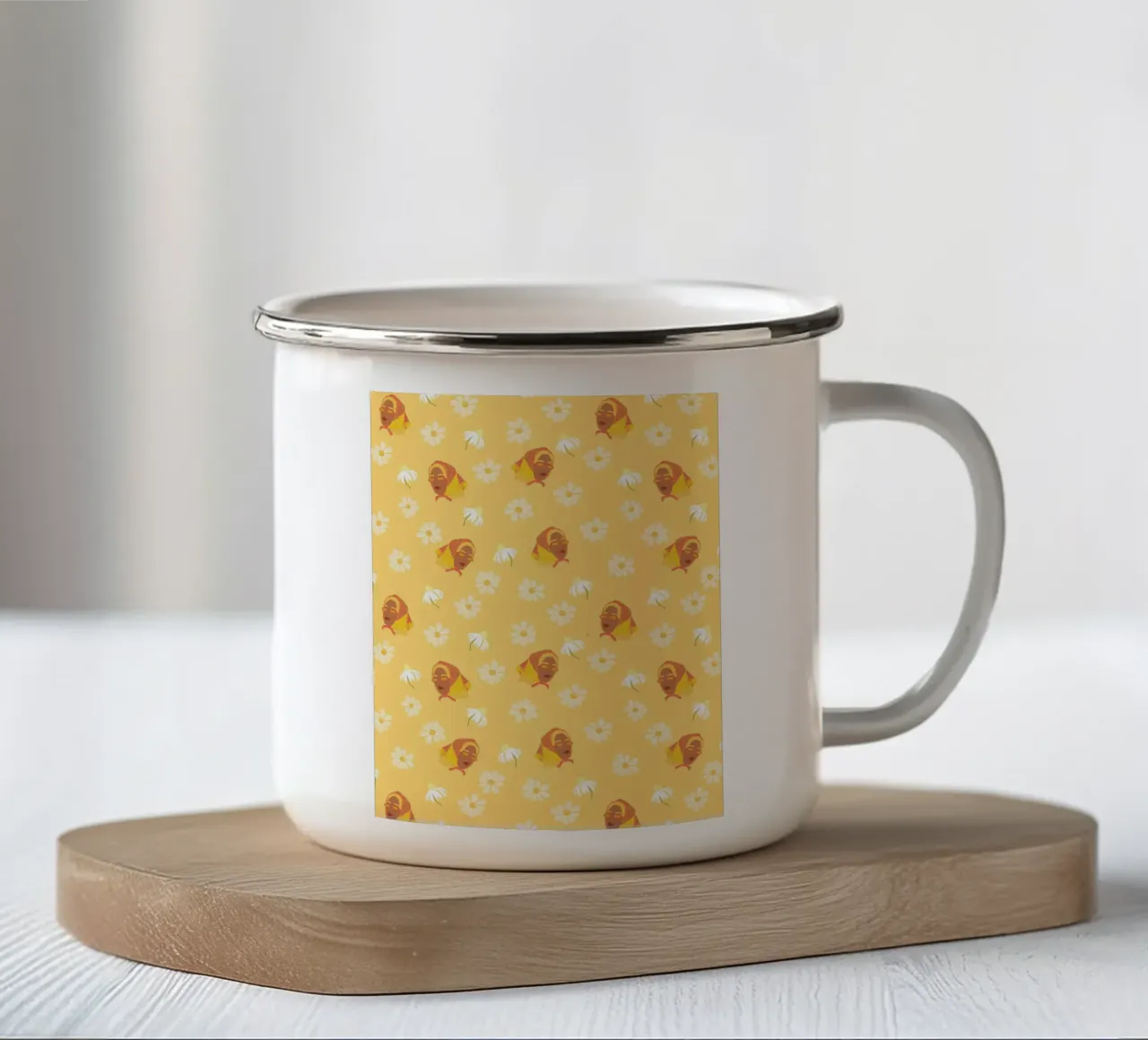 Ragazza solare tazza in smalto da Illustration Raissa Oltmanns