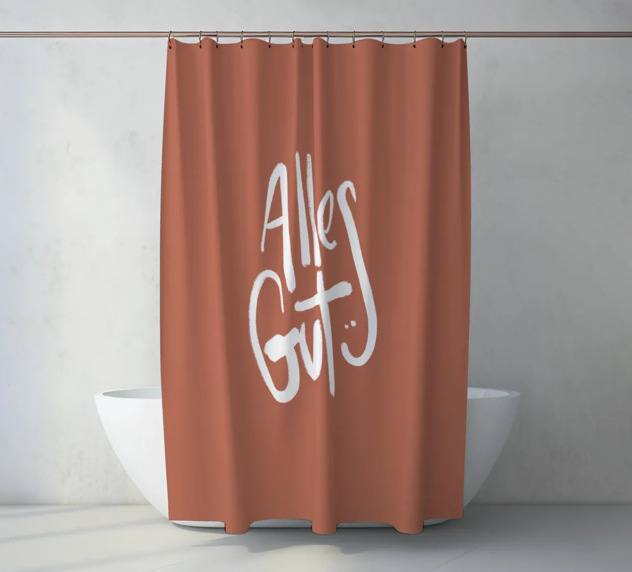 Alles Gut shower curtain by Magnific