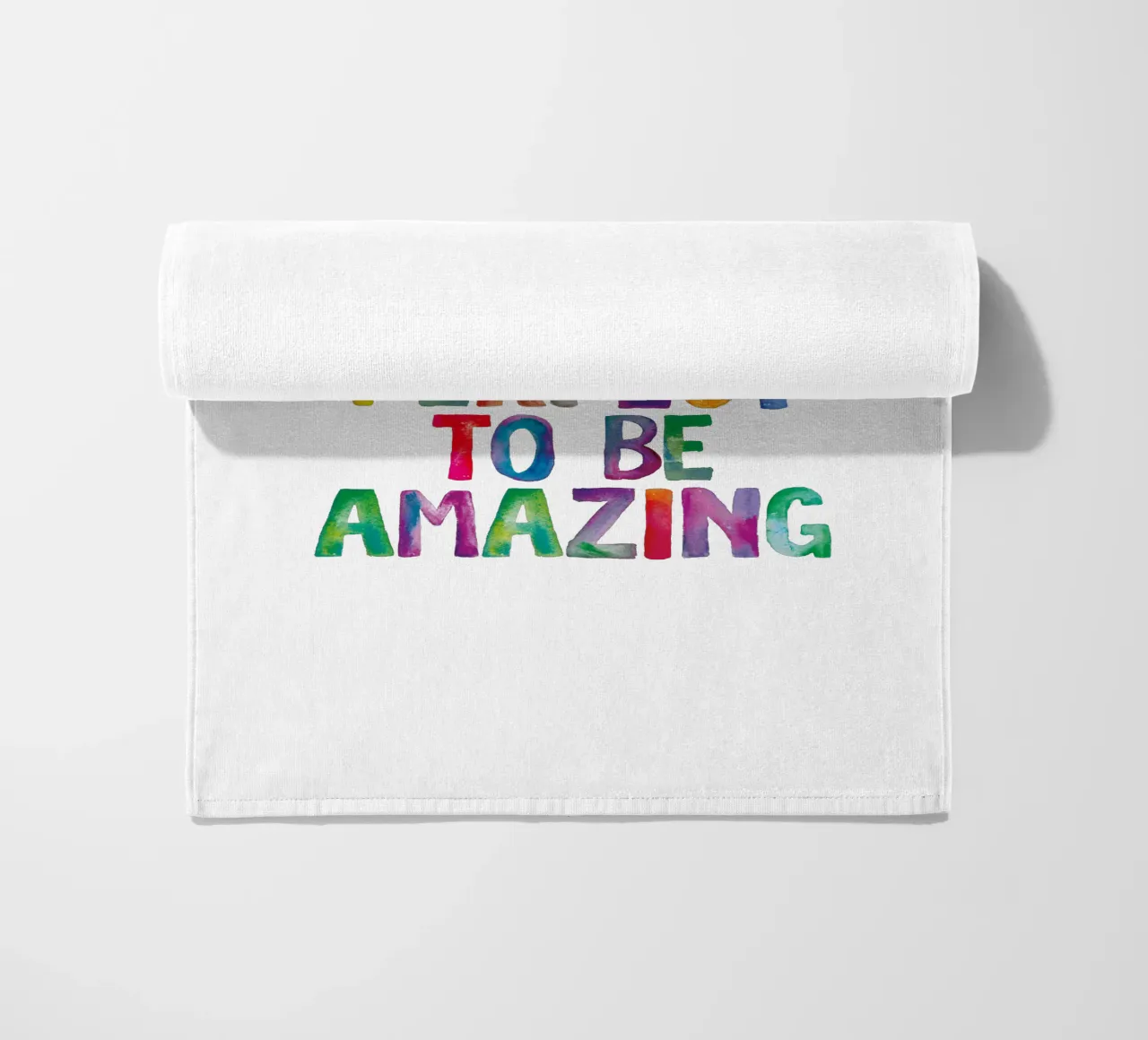You Don't Have to Be Perfect to Be Amazing Rainbow Print beach towel by THE MOTIVATED TYPE