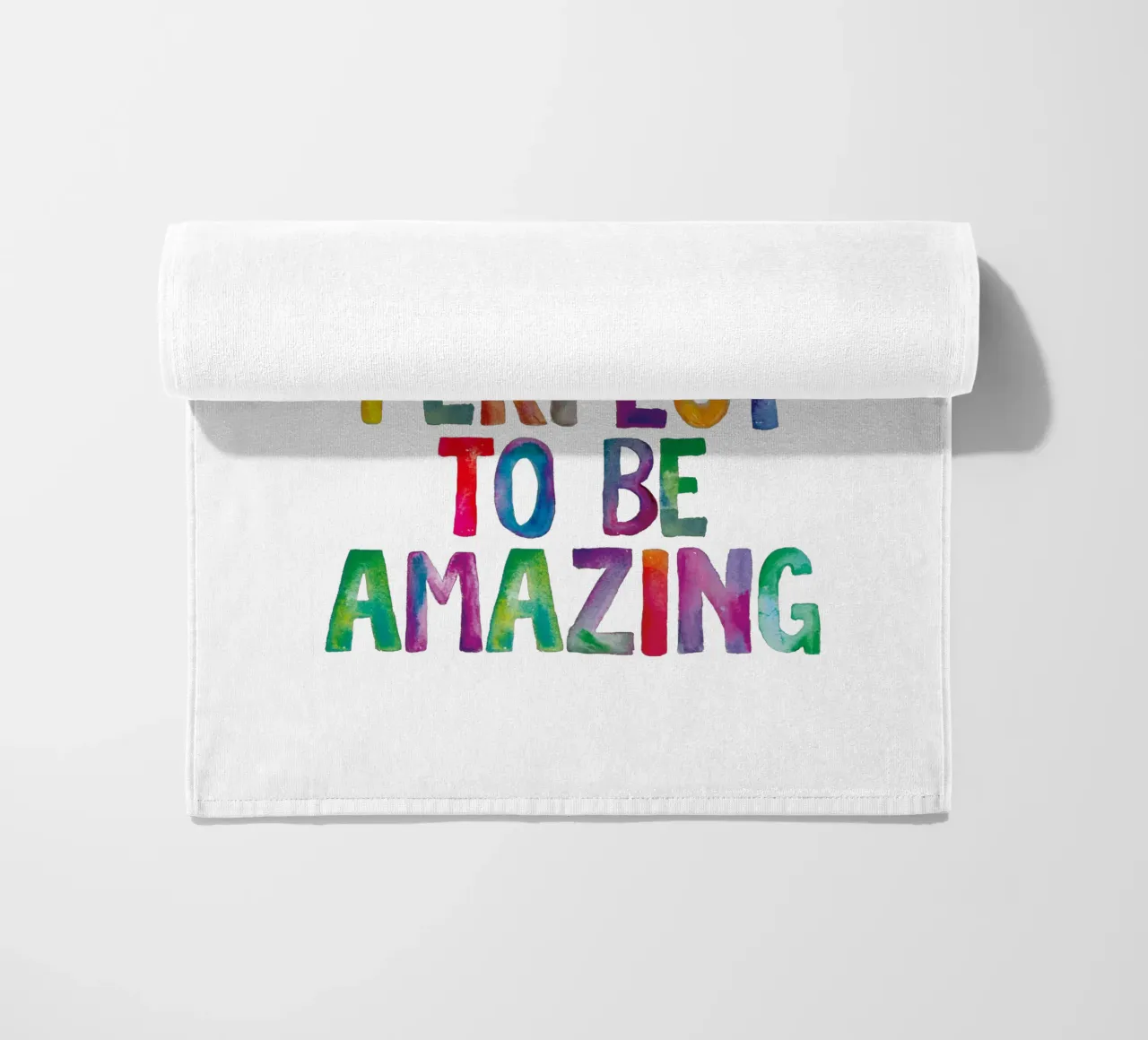 You Don't Have to Be Perfect to Be Amazing Rainbow Print beach towel by THE MOTIVATED TYPE