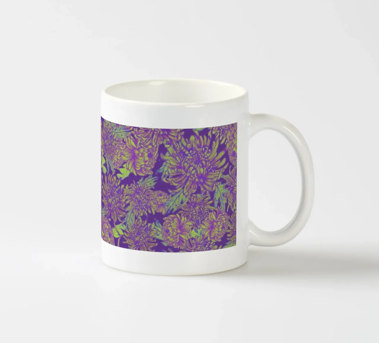 Fiore di crisantemo Modello tazza in ceramica da Illustration Raissa Oltmanns