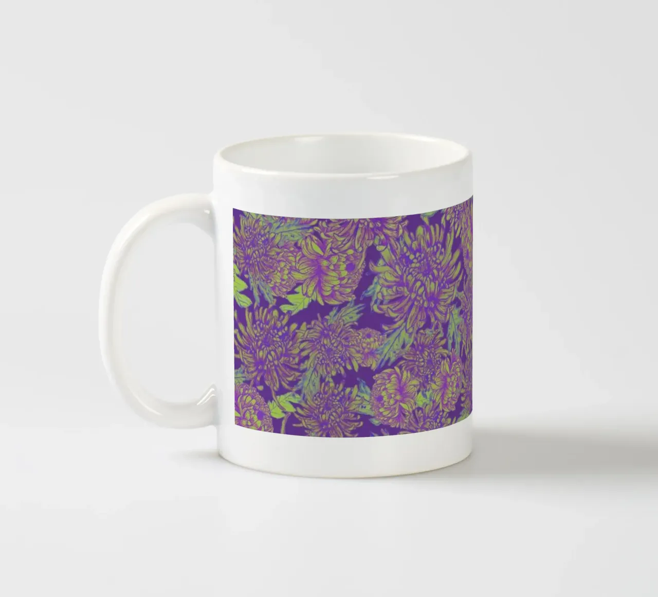 Fiore di crisantemo Modello tazza in ceramica da Illustration Raissa Oltmanns
