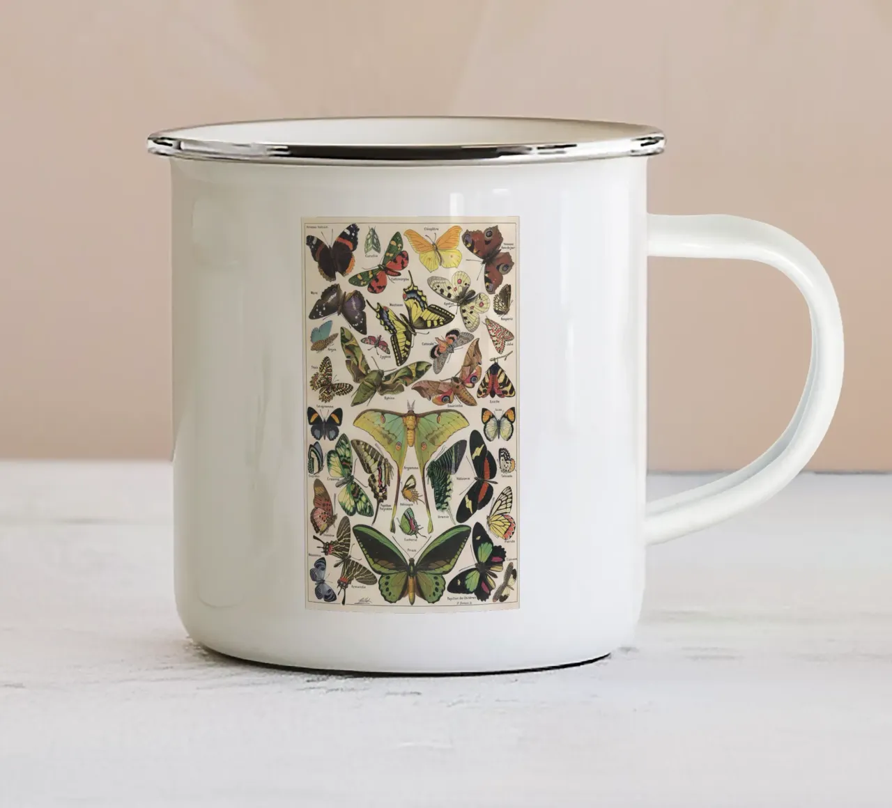 Papillons / Butterflies tazza in smalto da apoloprints