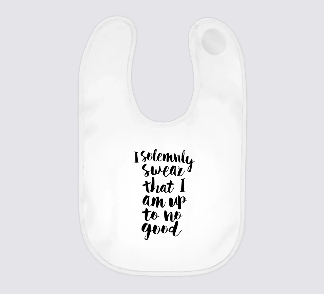Ich schwöre feierlich, dass ich nichts Gutes im Schilde führe Typografie-Design Babylätzchen von THE MOTIVATED TYPE