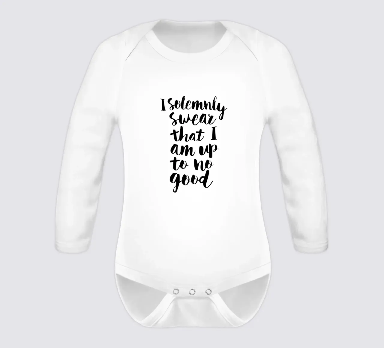 Giuro solennemente che non sto combinando nulla di buono Typography Design body neonato maniche lunghe da THE MOTIVATED TYPE