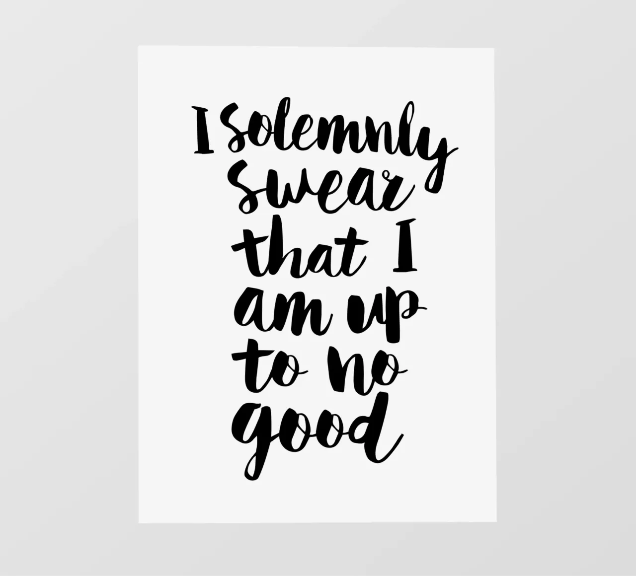 Giuro solennemente che non sto combinando nulla di buono Typography Design pellicola backlit da THE MOTIVATED TYPE