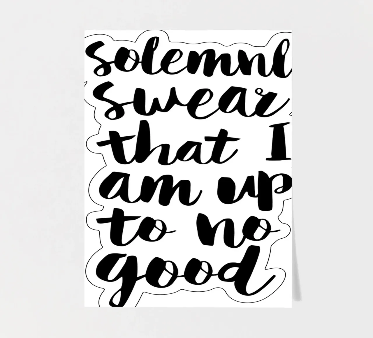 Giuro solennemente che non sto combinando nulla di buono Typography Design foglio adesivo da THE MOTIVATED TYPE