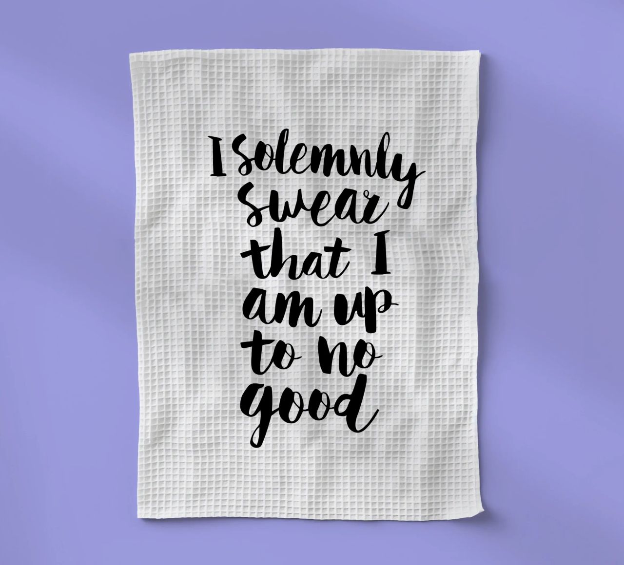 Giuro solennemente che non sto combinando nulla di buono Typography Design canovaccio da cucina da THE MOTIVATED TYPE