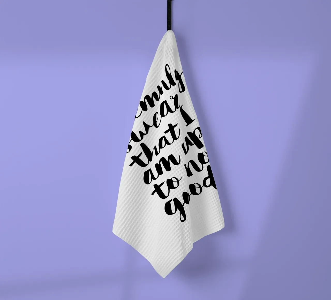 I Solemnly Swear That I Am Up to No Good Typography Design tea towel by THE MOTIVATED TYPE
