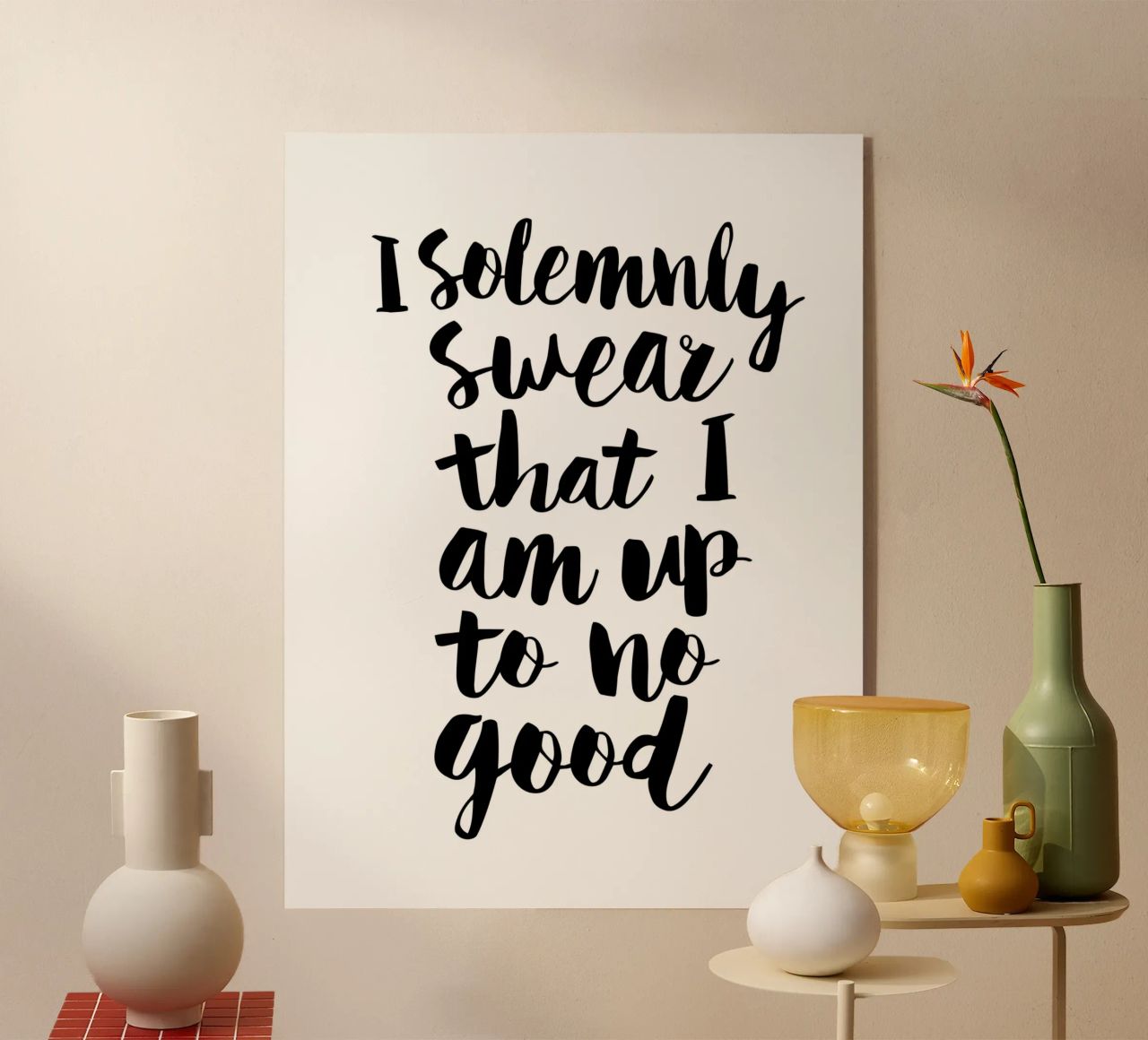 Giuro solennemente che non sto combinando nulla di buono Typography Design plexiglass da THE MOTIVATED TYPE