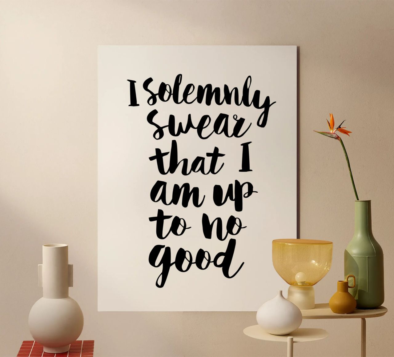 Giuro solennemente che non sto combinando nulla di buono Typography Design alluminio dibond da THE MOTIVATED TYPE