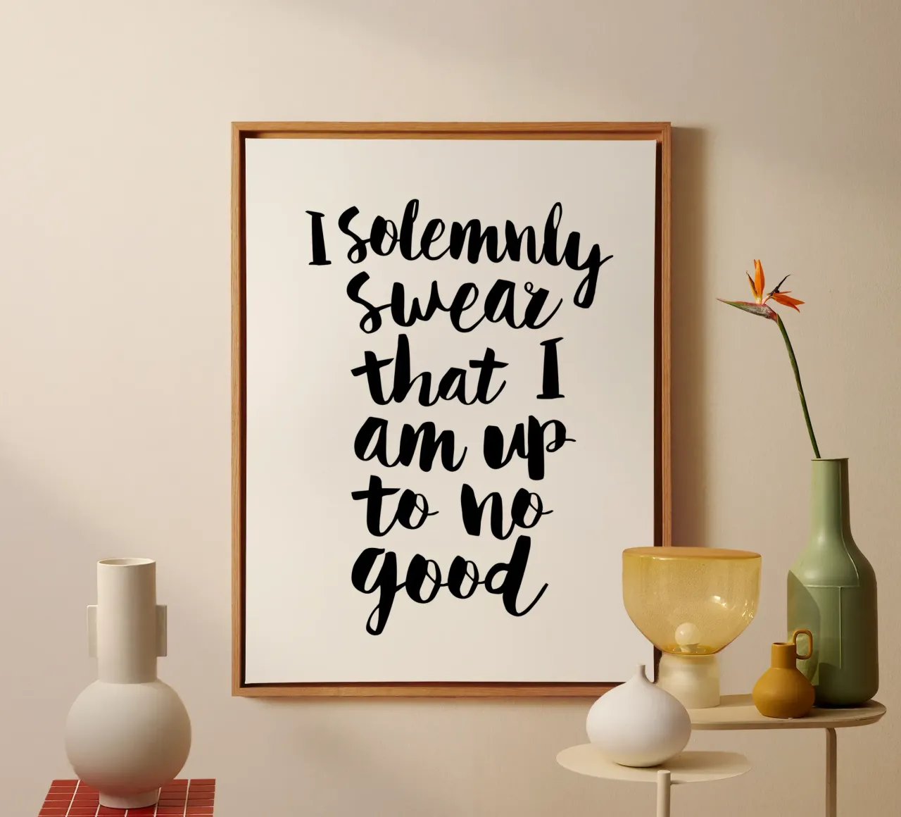 Giuro solennemente che non sto combinando nulla di buono Typography Design tela da THE MOTIVATED TYPE