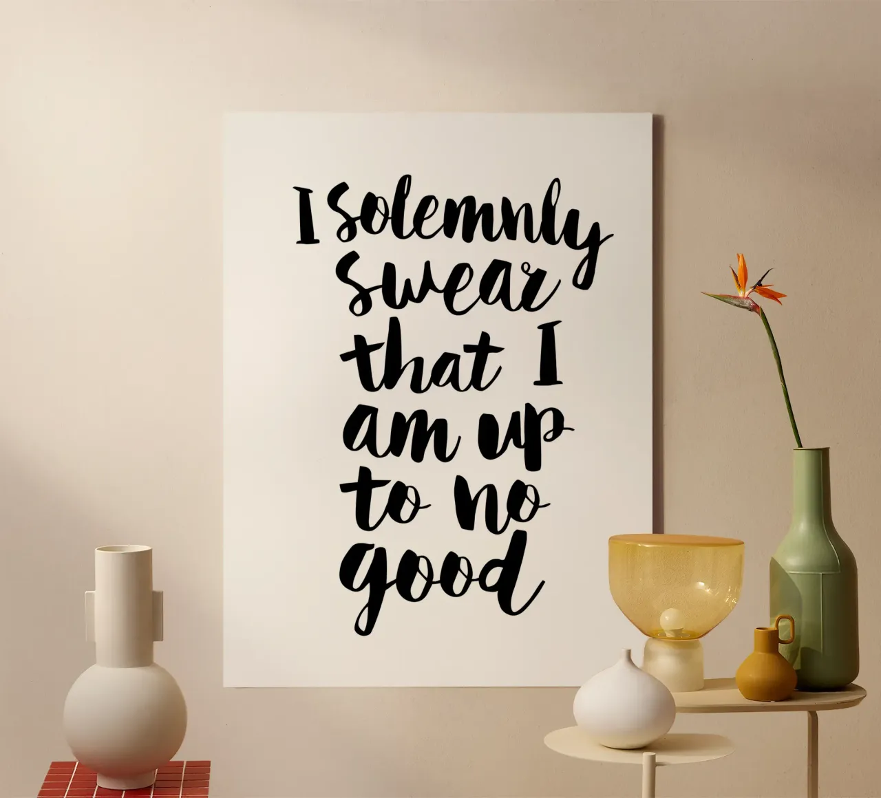 Giuro solennemente che non sto combinando nulla di buono Typography Design tela da THE MOTIVATED TYPE