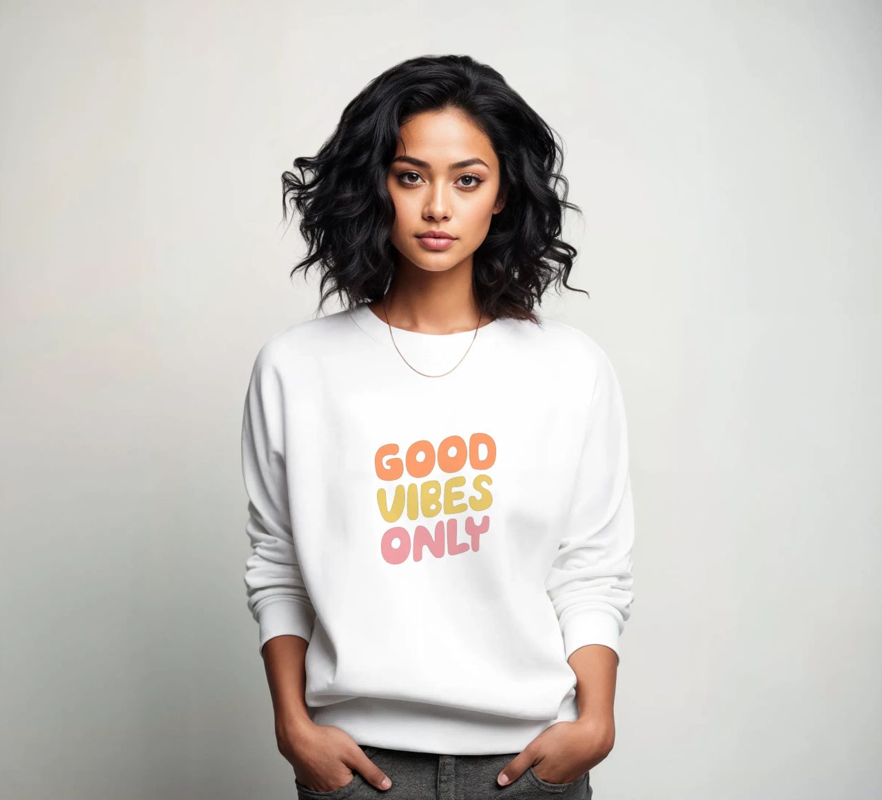 Diseño tipográfico Good Vibes Only sudadera de THE MOTIVATED TYPE
