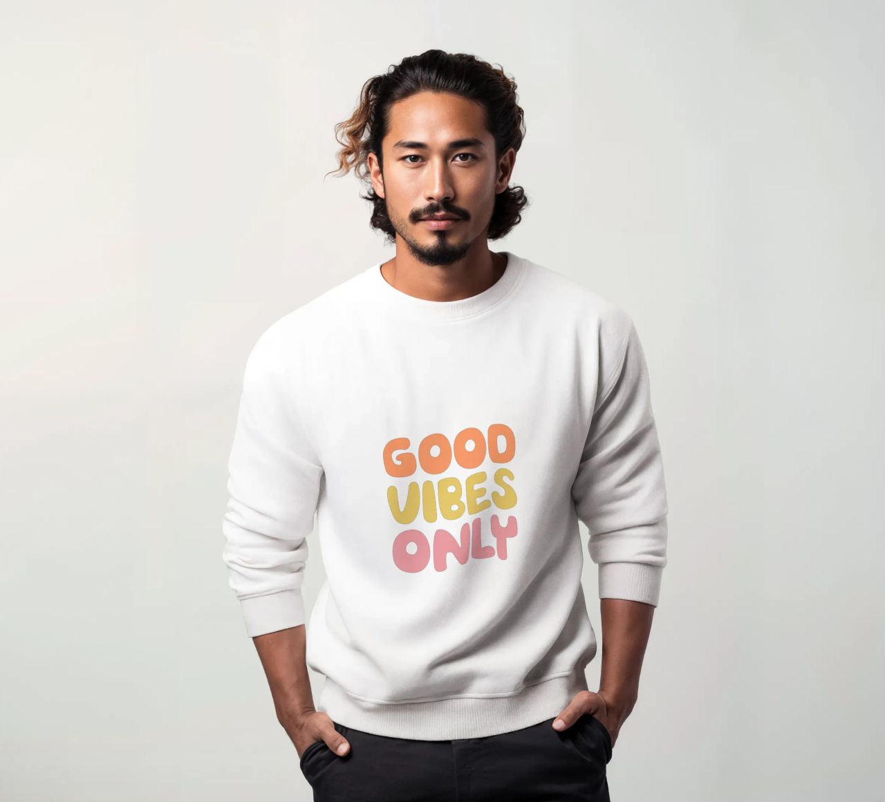 Diseño tipográfico Good Vibes Only sudadera de THE MOTIVATED TYPE