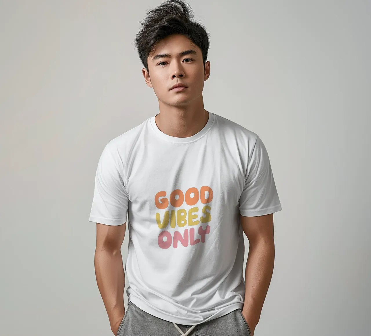 Good Vibes Only Typography Design t-shirt by THE MOTIVATED TYPE
