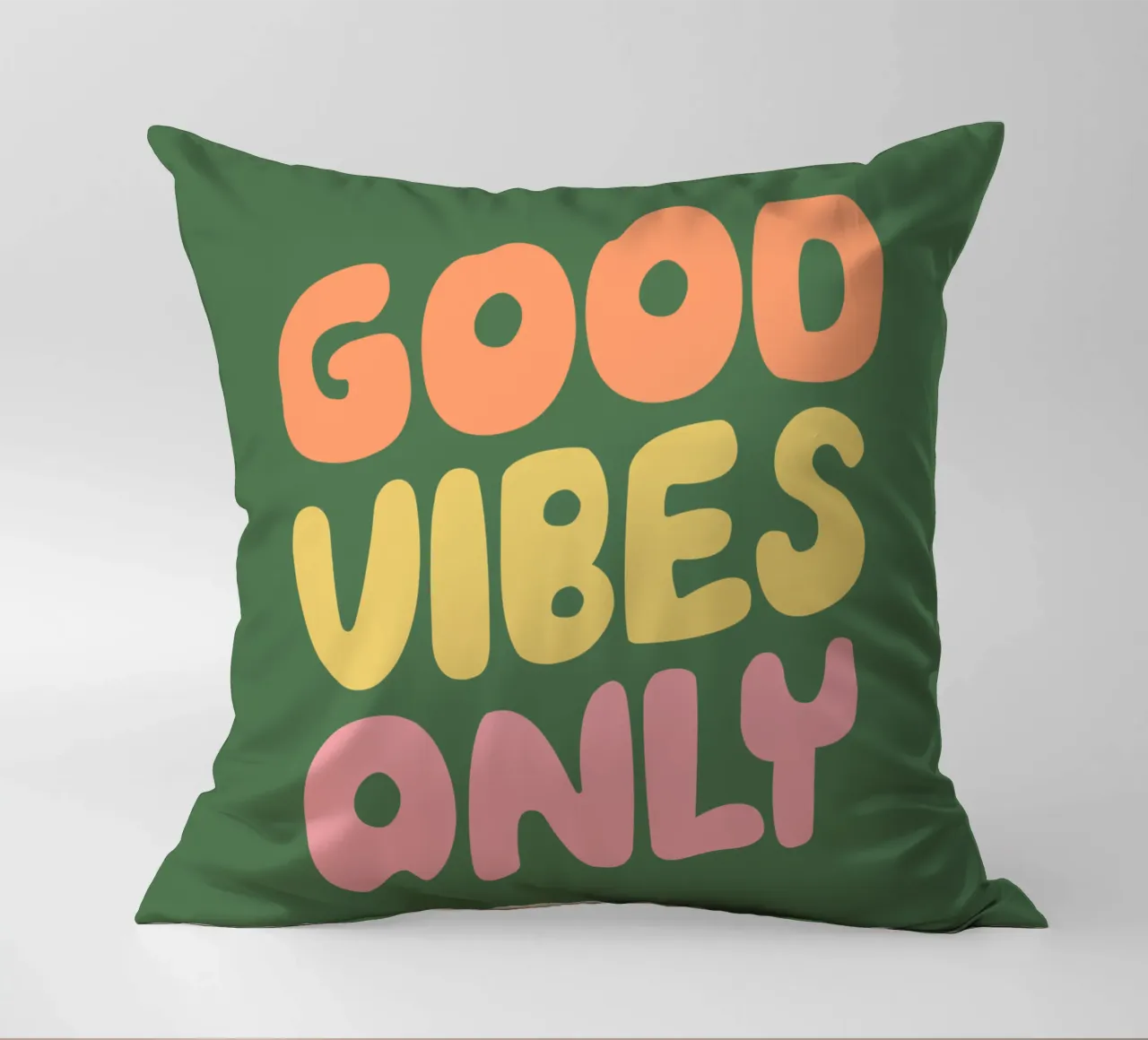 Good Vibes Only Typography Design decorative cushion by THE MOTIVATED TYPE