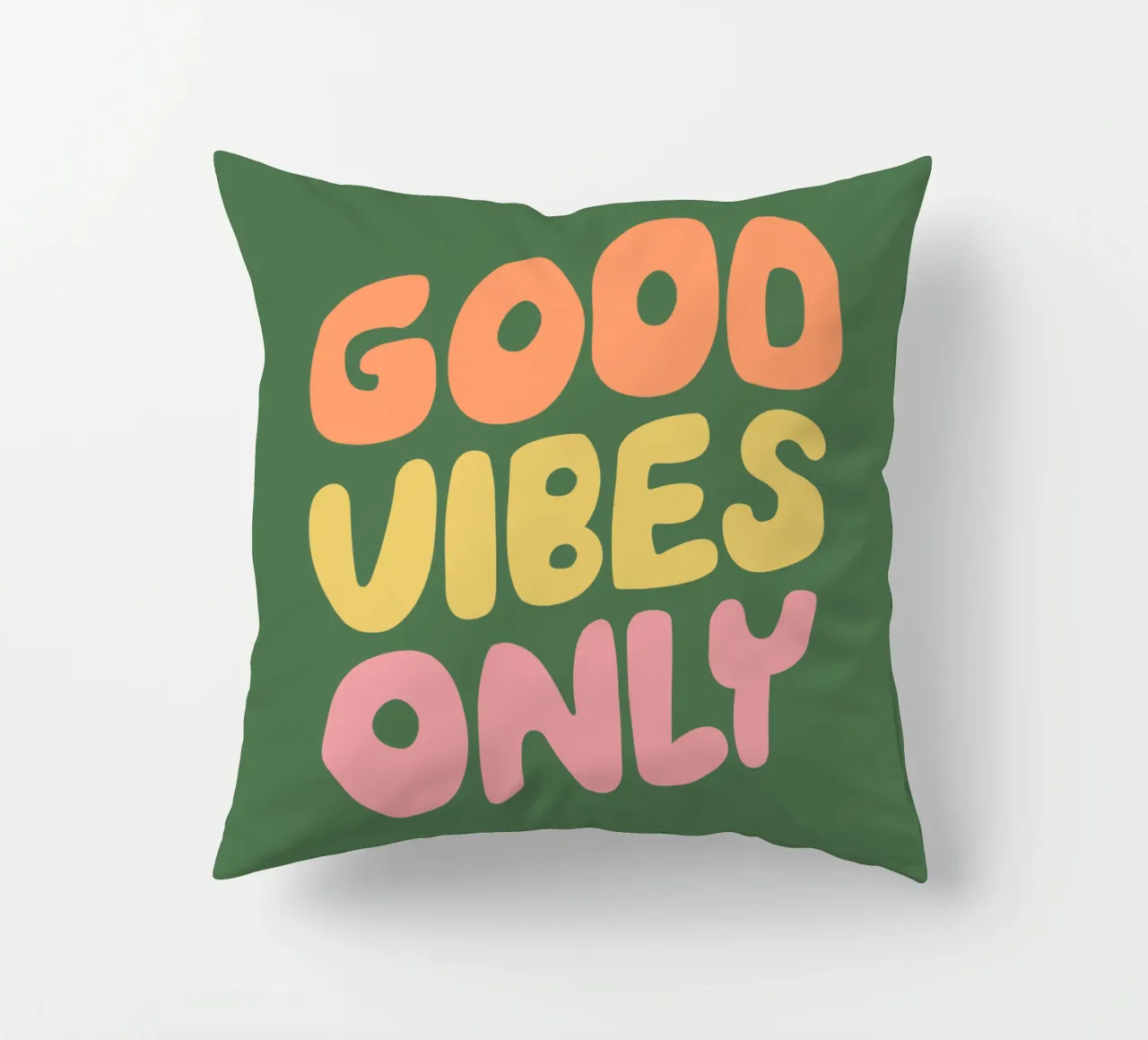 Good Vibes Only Typography Design decorative cushion by THE MOTIVATED TYPE