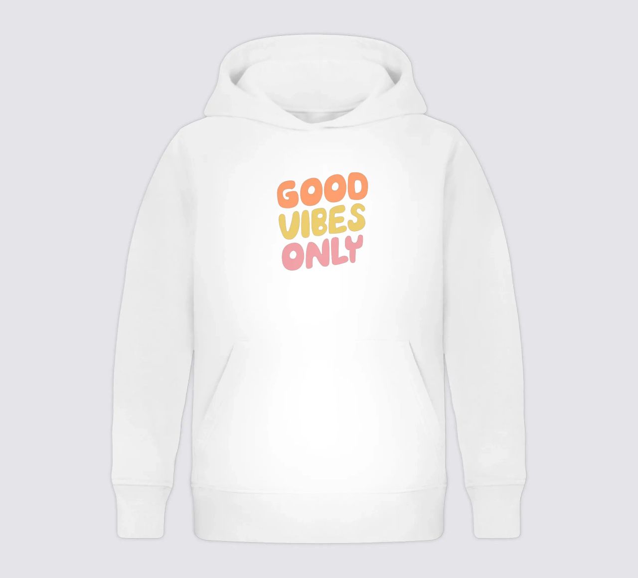Design tipografico solo per le buone vibrazioni felpa bambino con cappuccio da THE MOTIVATED TYPE