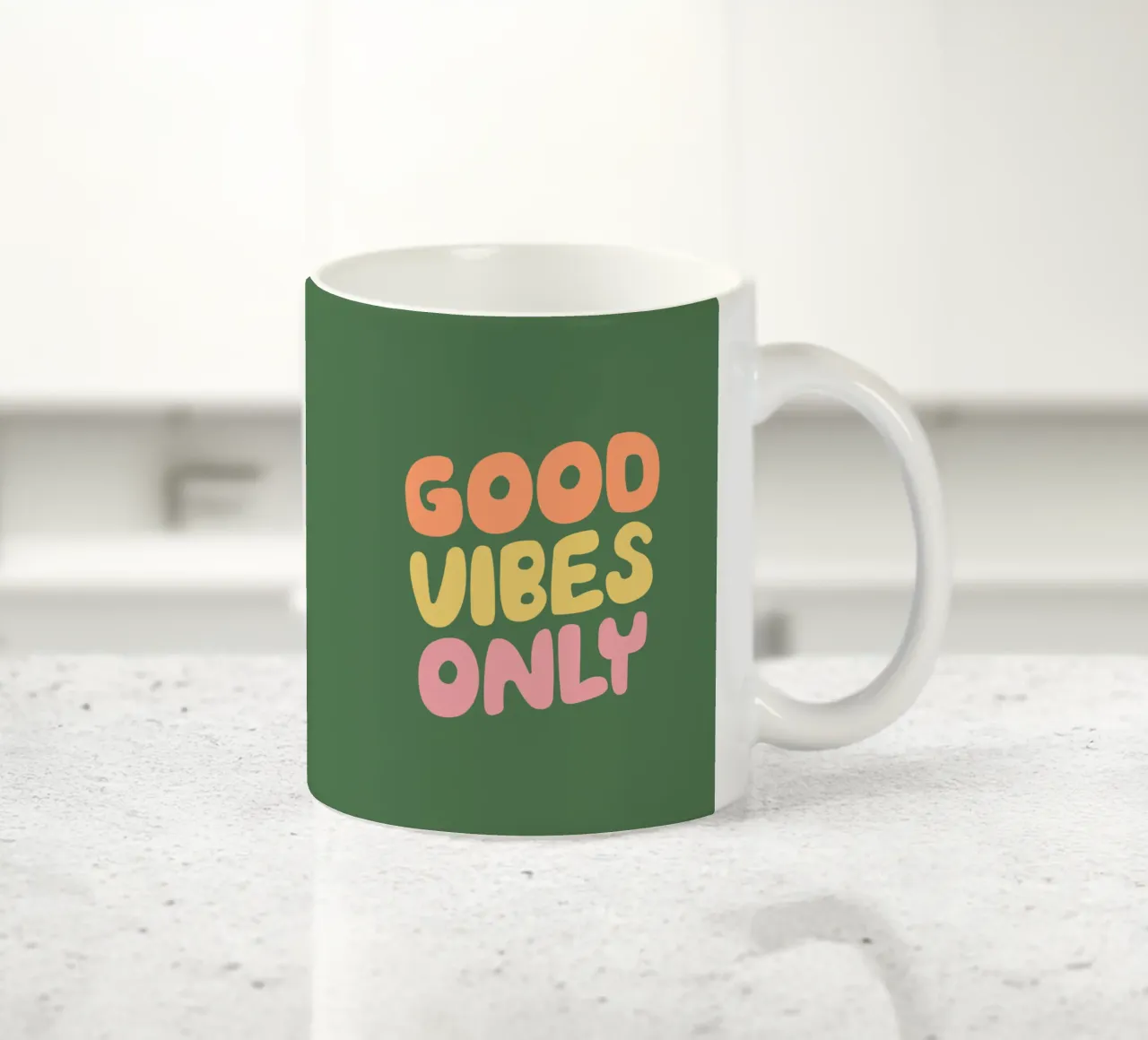 Good Vibes Only Typography Design ceramic mug by THE MOTIVATED TYPE