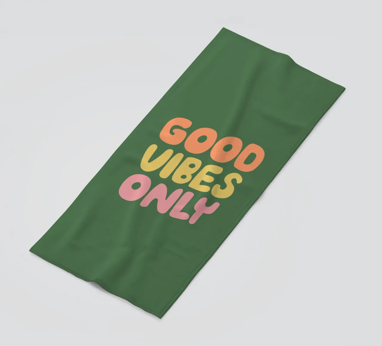 Good Vibes Only Typography Design beach towel by THE MOTIVATED TYPE