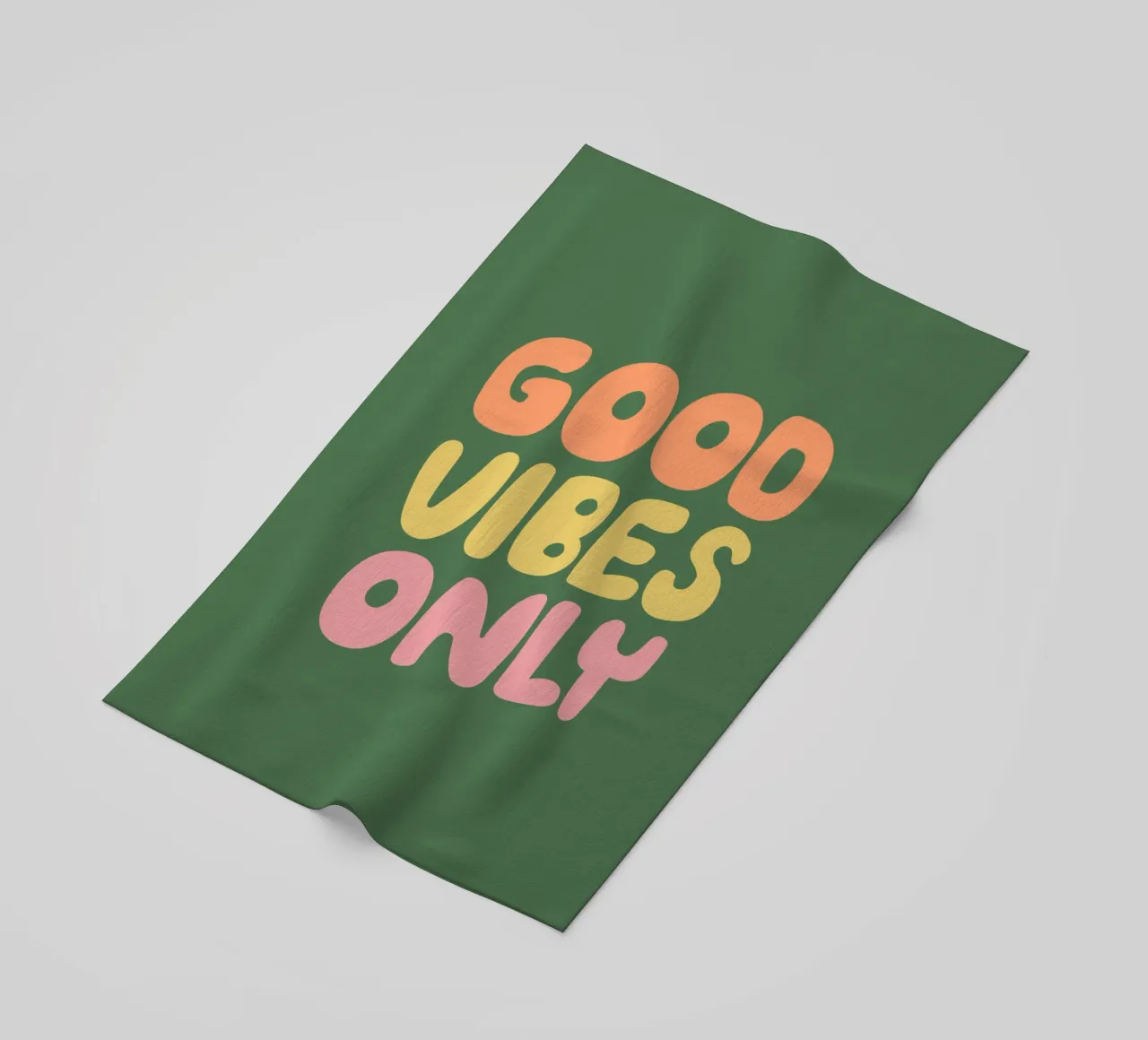 Good Vibes Only Typography Design beach towel by THE MOTIVATED TYPE