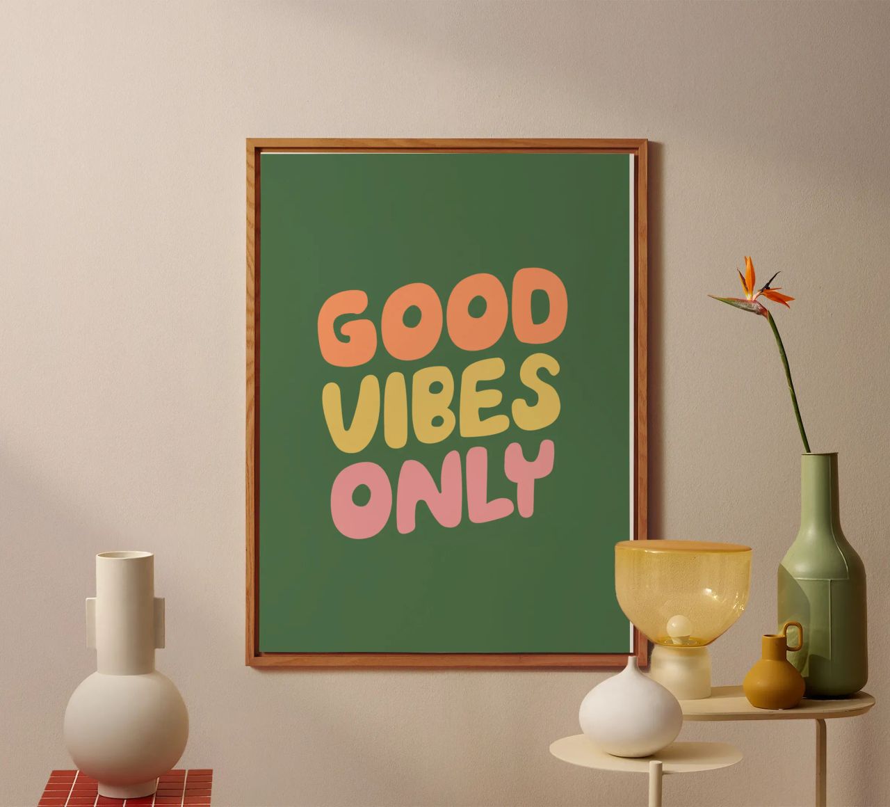 Design tipografico solo per le buone vibrazioni pannello forex da THE MOTIVATED TYPE